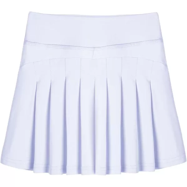 Zaclotre Girls Pleated Tennis Skirt with Shorts Pockets Elastic Athletic Golf Skirts Lightweight Workout Running Sports SkortWhite