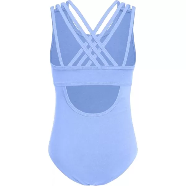 Zaclotre Girls Straps Hollow Back Leotard for Ballet DanceBallet Blue
