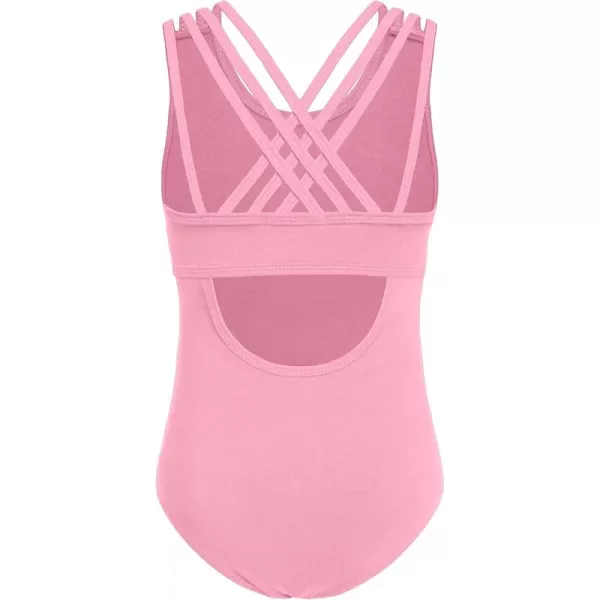 Zaclotre Girls Straps Hollow Back Leotard for Ballet DanceBallet Pink