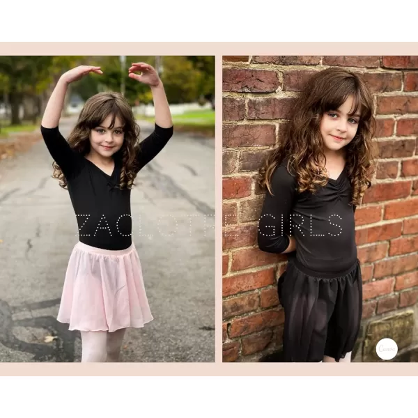 Zaclotre 3 Pack Girls Ballet Skirts Dance Skirt Chiffon Wrap for ToddlerKidsLittle Girl Dancewear3pack BlackDark PinkYellow