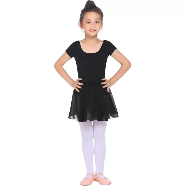 Zaclotre 3 Pack Girls Ballet Skirts Dance Skirt Chiffon Wrap for ToddlerKidsLittle Girl DancewearBlack