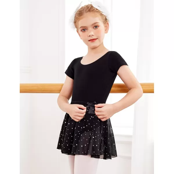 Zaclotre Girls Ballet Skirt Sparkly Chiffon Pull On Dance Skirts for ToddlerKids Dancewear 2 PackBlackgreen