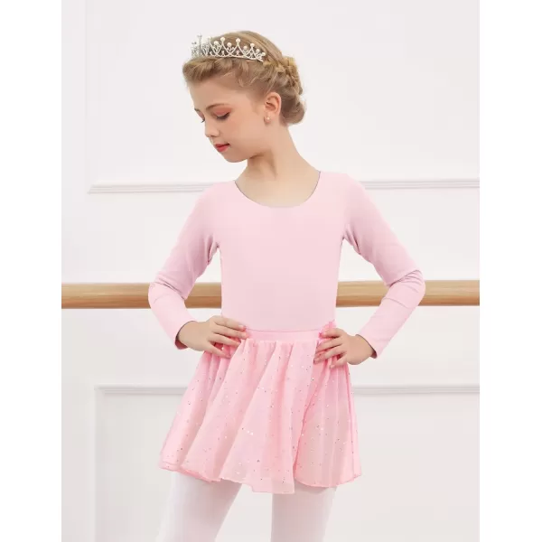 Zaclotre Girls Ballet Skirt Sparkly Chiffon Pull On Dance Skirts for ToddlerKids Dancewear 2 PackPinkblue