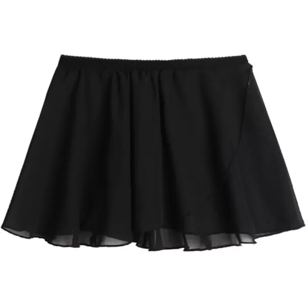 Zaclotre 3 Pack Girls Ballet Skirts Dance Skirt Chiffon Wrap for ToddlerKidsLittle Girl DancewearBlack