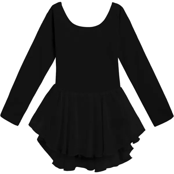 Arshiner Kids Girls Classic Long Sleeve Leotard Dance Ballet DressBlack