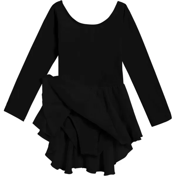 Arshiner Kids Girls Classic Long Sleeve Leotard Dance Ballet DressBlack