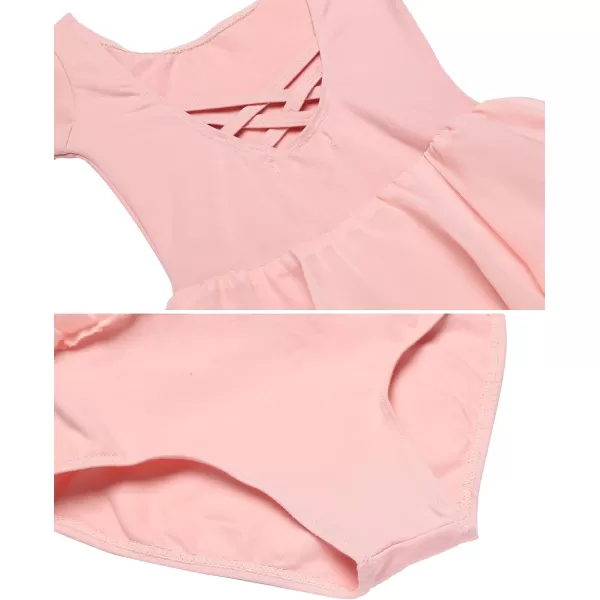 Arshiner Kids Girls Classic Long Sleeve Leotard Dance Ballet DressLight Pink