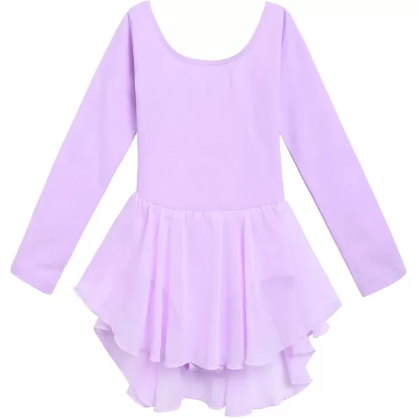 Arshiner Kids Girls Classic Long Sleeve Leotard Dance Ballet DressLilac