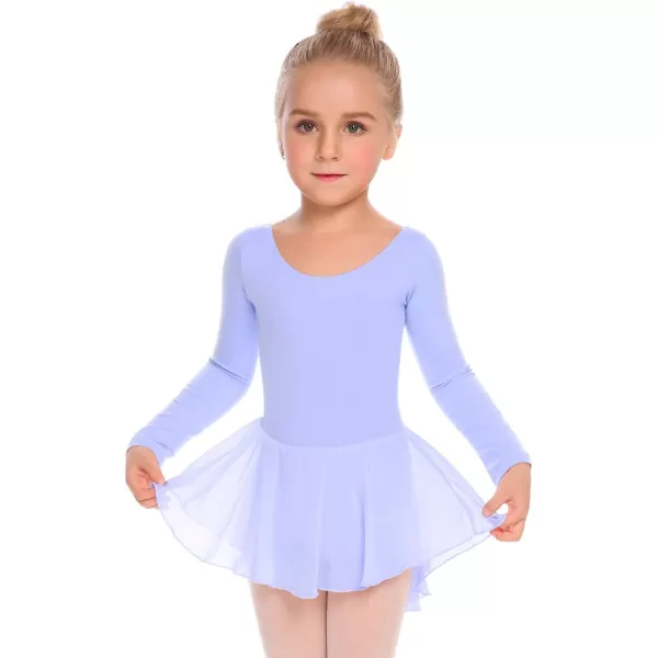 Arshiner Kids Girls Classic Long Sleeve Leotard Dance Ballet DressSky Blue