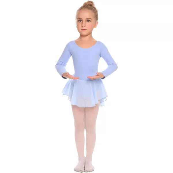 Arshiner Kids Girls Classic Long Sleeve Leotard Dance Ballet DressSky Blue