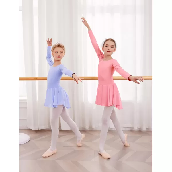 Arshiner Kids Girls Classic Long Sleeve Leotard Dance Ballet DressSky Blue
