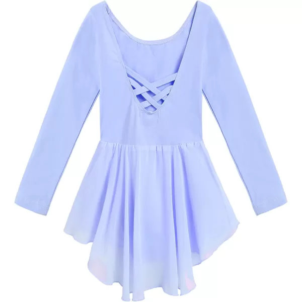 Arshiner Kids Girls Classic Long Sleeve Leotard Dance Ballet DressSky Blue