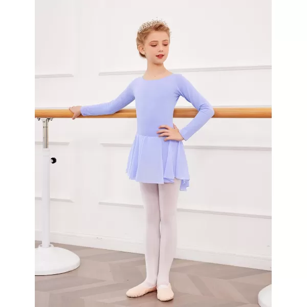 Arshiner Kids Girls Classic Long Sleeve Leotard Dance Ballet DressSky Blue
