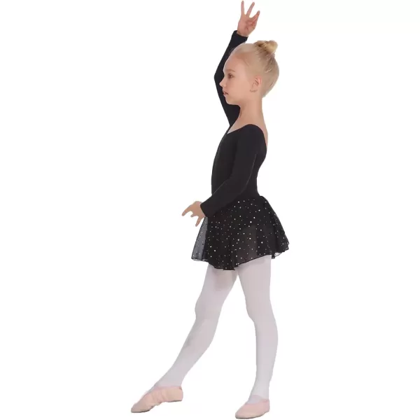 Arshiner Kids Girls Classic Long Sleeve Leotard Dance Ballet DressZblack