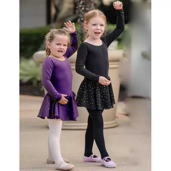 Arshiner Kids Girls Classic Long Sleeve Leotard Dance Ballet DressZblack