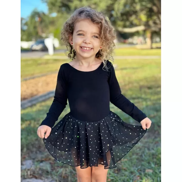 Arshiner Kids Girls Classic Long Sleeve Leotard Dance Ballet DressZblack