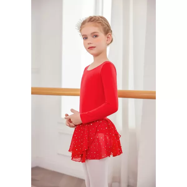 Arshiner Kids Girls Classic Long Sleeve Leotard Dance Ballet DressZred