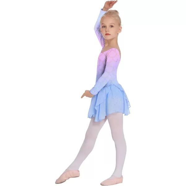Arshiner Kids Girls Classic Long Sleeve Leotard Dance Ballet DressZshiny Mermaid