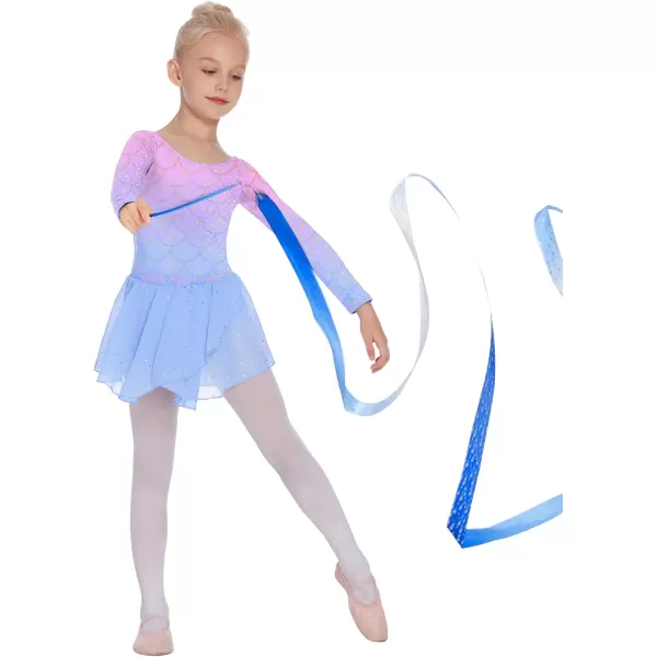 Arshiner Kids Girls Classic Long Sleeve Leotard Dance Ballet DressZshiny Mermaid