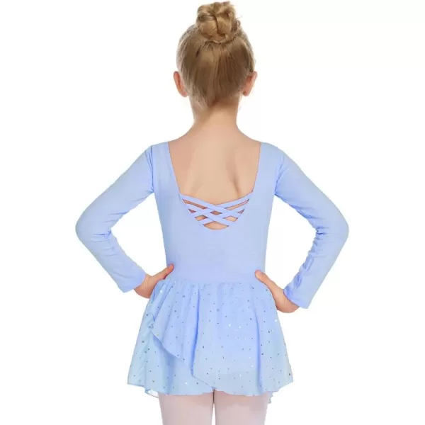 Arshiner Kids Girls Classic Long Sleeve Leotard Dance Ballet DressZblue