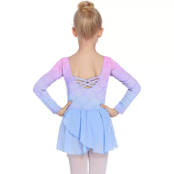 Arshiner Kids Girls Classic Long Sleeve Leotard Dance Ballet DressZshiny Mermaid