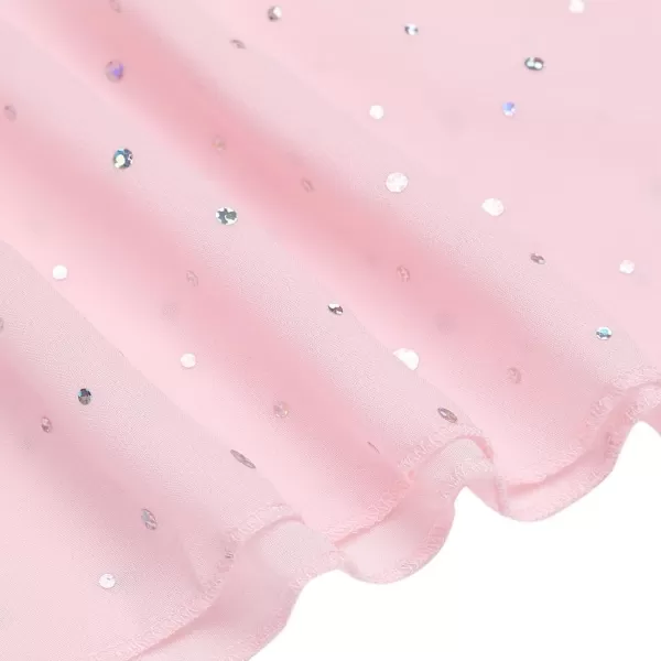 Zaclotre 3 Pack Girls Ballet Skirts Dance Skirt Chiffon Wrap for ToddlerKidsLittle Girl DancewearBallet Pink Shiny