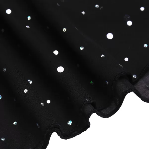Zaclotre 3 Pack Girls Ballet Skirts Dance Skirt Chiffon Wrap for ToddlerKidsLittle Girl DancewearBlack Shiny