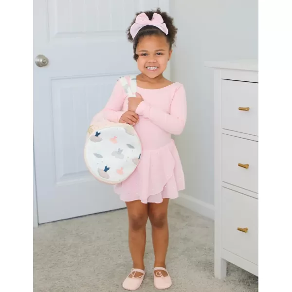 Zaclotre Girls Ballet Leotards Long Sleeve Shiny Skirted Crisscross Back Toddler Leotard Dresses Dance OutfitsBallet Pink