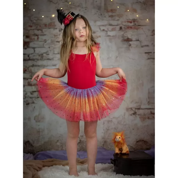 Zaclotre Girls Ballet Tutu Leotard Criss Cross Strap Back Flutter Sleeve Ballerina Outfit Sparkly Dance Dress for ToddlerRed