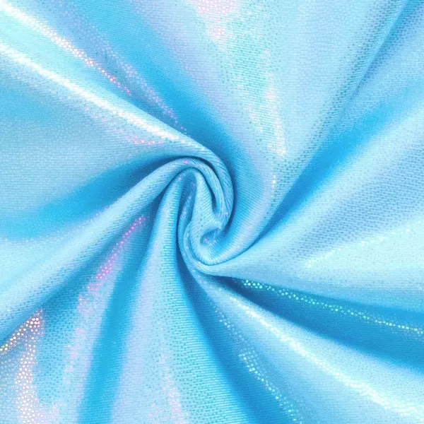 Zaclotre Gymnastic Leotards for Girls Long Sleeve Tumbling Outfits Toddler Sparkle Athletic Dancewear for KidSparkle Blue