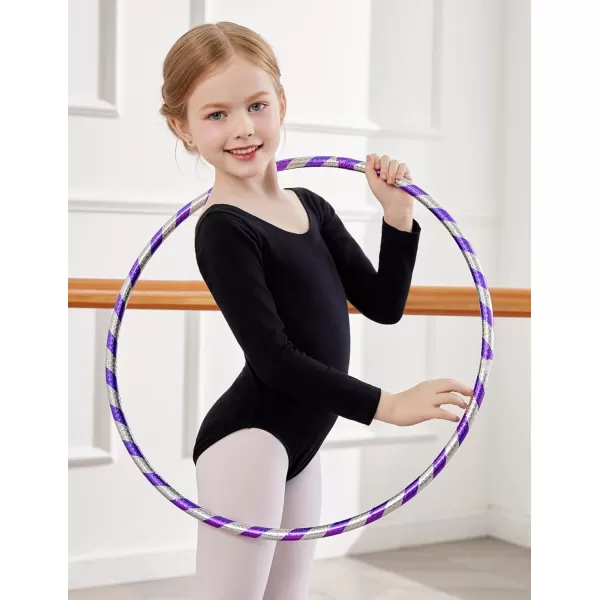 Zaclotre Gymnastics Leotards for Girls Long Sleeve Crisscross Back Ballet Dance Outfit with Removable Skirt ComboBlack