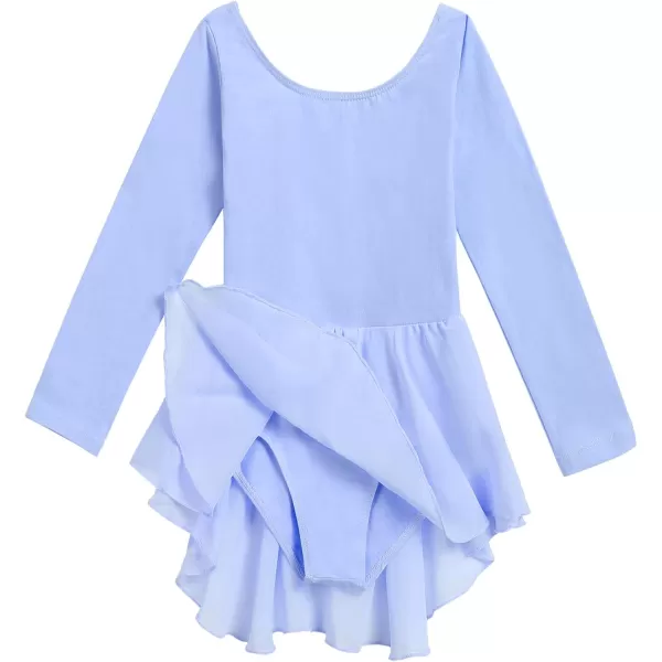 Arshiner Kids Girls Classic Long Sleeve Leotard Dance Ballet DressSky Blue