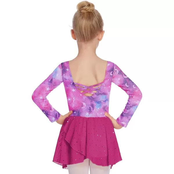 Arshiner Kids Girls Classic Long Sleeve Leotard Dance Ballet DressRose Purple