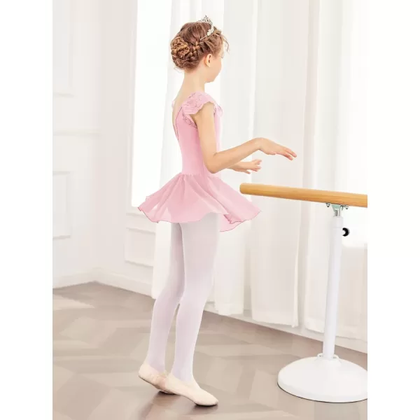 imageZaclotre Ballet Leotards for Girls Dance Leotard Ruffle Sleeve Ballerina Outfits for ToddlerBallet Pink