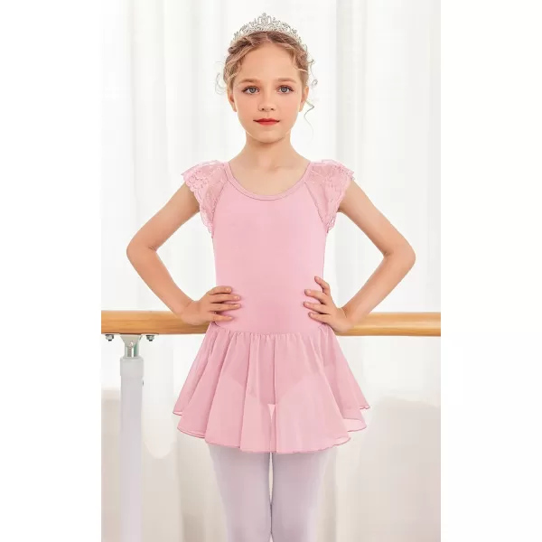 imageZaclotre Ballet Leotards for Girls Dance Leotard Ruffle Sleeve Ballerina Outfits for ToddlerBallet Pink