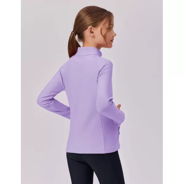 imageZaclotre Girls Fleece Jacket with 4 Pockets Long Sleeve Zip Up Warm Athletic Winter Coat Kids Sweatshirt for 514 YPurple