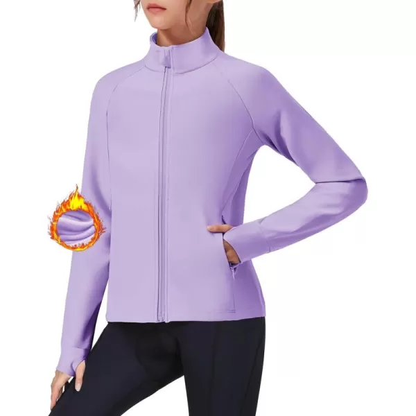 imageZaclotre Girls Fleece Jacket with 4 Pockets Long Sleeve Zip Up Warm Athletic Winter Coat Kids Sweatshirt for 514 YPurple
