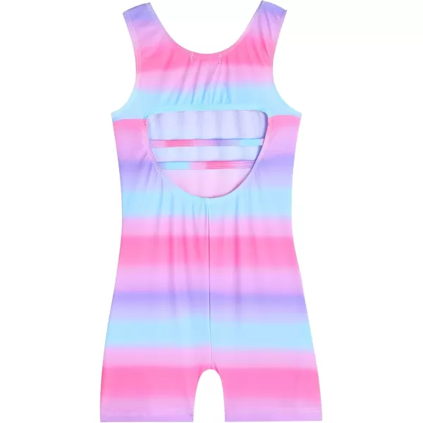 imageZaclotre Gymnastics Leotards for Girls Hollow Back Biketards Unitard Toddler OnePiece Sparkly Dance OutfitRainbowb