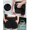 imageZaclotre Girls Athletic Shorts with Zipper Pockets 2 in 1 Kid Workout Running Volleyball Soccer Shorts with LinerBlack