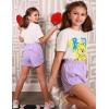 imageZaclotre Girls Athletic Shorts with Zipper Pockets 2 in 1 Kid Workout Running Volleyball Soccer Shorts with LinerLilac