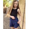 imageZaclotre Girls Athletic Shorts with Zipper Pockets 2 in 1 Kid Workout Running Volleyball Soccer Shorts with LinerNavy Blue