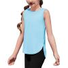 imageZaclotre Girls Athletic Tank Tops Lightweight Stretchy Soft Basic Sleeveless Shirts for Kid Summer ClothesBlue