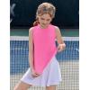 imageZaclotre Girls Athletic Tank Tops Lightweight Stretchy Soft Basic Sleeveless Shirts for Kid Summer ClothesNeon Pink