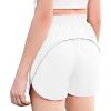 imageZaclotre Girls Athletic Shorts with Zipper Pockets 2 in 1 Kid Workout Running Volleyball Soccer Shorts with LinerWhite