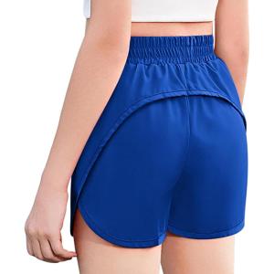 imageZaclotre Girls Athletic Shorts with Zipper Pockets 2 in 1 Kid Workout Running Volleyball Soccer Shorts with LinerRoyal Blue