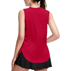 imageZaclotre Girls Athletic Tank Tops Lightweight Stretchy Soft Basic Sleeveless Shirts for Kid Summer ClothesRed