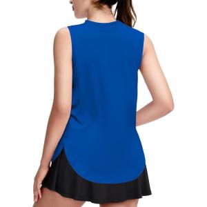 imageZaclotre Girls Athletic Tank Tops Lightweight Stretchy Soft Basic Sleeveless Shirts for Kid Summer ClothesRoyal Blue