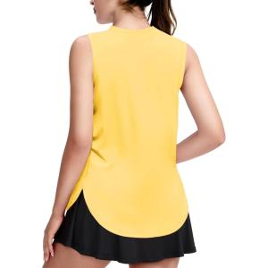imageZaclotre Girls Athletic Tank Tops Lightweight Stretchy Soft Basic Sleeveless Shirts for Kid Summer ClothesYellow