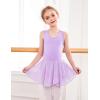 imageZaclotre Gymnastics Leotards for Girls Criss Cross Strap Shiny Ballet Dance Dresses Hollow Back Skirted Ballerina CostumeShiny Lilac