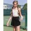 imageZaclotre Girls Athletic Shorts with Zipper Pockets 2 in 1 Flowy Skirt Overlay Kids Running Workout Soccer Sports ShortsBlack